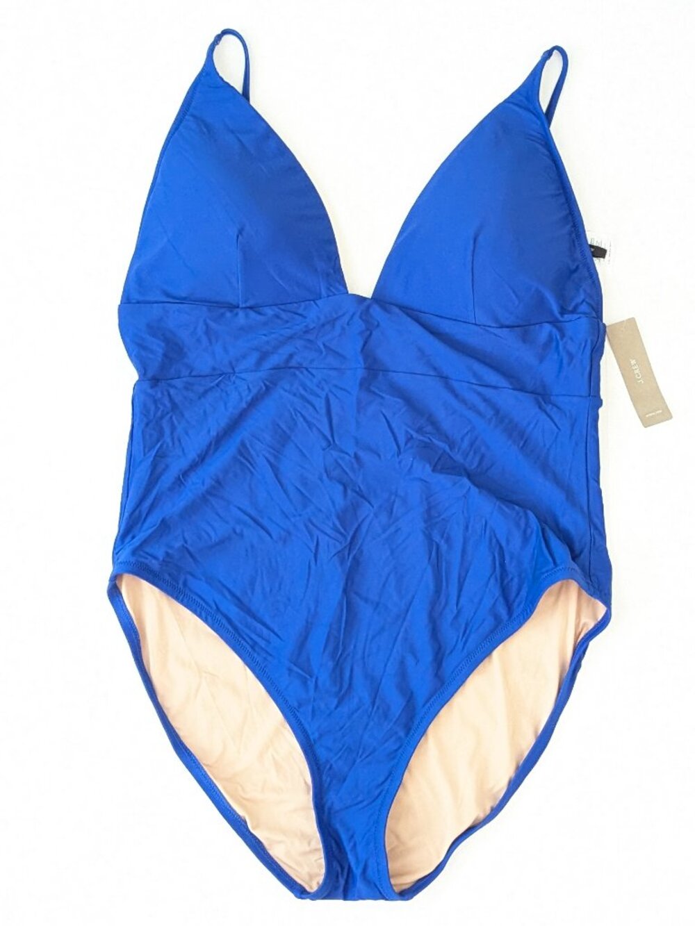 J.Crew Deep V-Neck French One Piece Swimsuit, Royal Blue, Women's 16